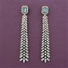 American Diamond Long Earring with Mehndi Plating