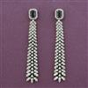 American Diamond Long Earring with Mehndi Plating