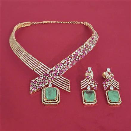 American Diamond Classic Necklace with Carat Plating