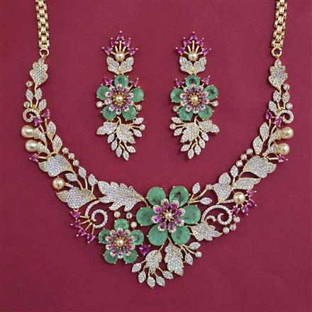 American Diamond Classic Necklace with Carat Plating
