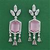 American Diamond Classic Earring with Rhodium Plating