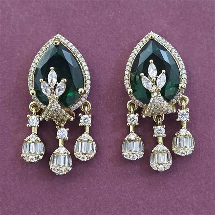 American Diamond Classic Earring with Mehndi Plating