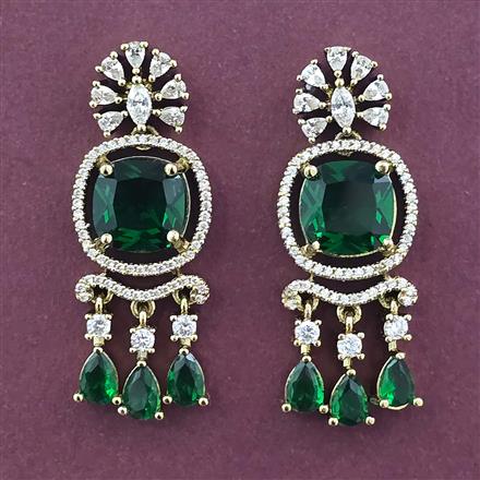 American Diamond Classic Earring with Mehndi Plating