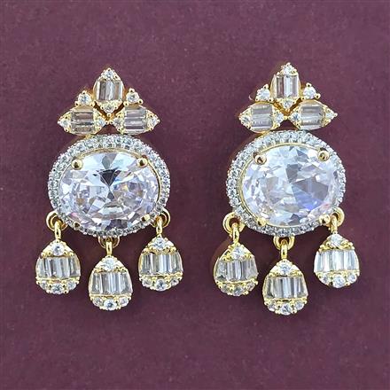 American Diamond Classic Earring with 2 Tone Plating