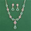 American Diamond Classic Necklace with Gold Plating