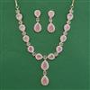 American Diamond Classic Necklace with Gold Plating