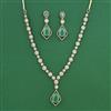 American Diamond Delicate Necklace with Mehndi Plating