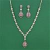 American Diamond Delicate Necklace with Mehndi Plating