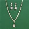 American Diamond Delicate Necklace with Mehndi Plating
