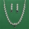 American Diamond Delicate Necklace with Rhodium Plating
