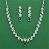 American Diamond Delicate Necklace with Rhodium Plating