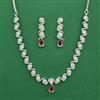 American Diamond Delicate Necklace with Rhodium Plating