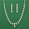 American Diamond Delicate Necklace with Rhodium Plating