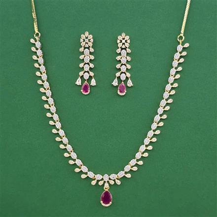 American Diamond Delicate Necklace with 2 Tone Plating