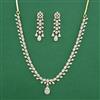 American Diamond Delicate Necklace with 2 Tone Plating