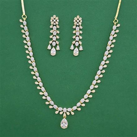 American Diamond Delicate Necklace with 2 Tone Plating