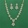 American Diamond Delicate Necklace with Rhodium Plating 2 Tone Plating Mehndi Plating