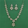 American Diamond Delicate Necklace with Rhodium Plating 2 Tone Plating Mehndi Plating