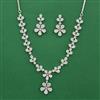 American Diamond Delicate Necklace with Rhodium Plating 2 Tone Plating Mehndi Plating