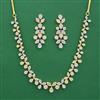 American Diamond Delicate Necklace with Rhodium Plating 2 Tone Plating Mehndi Plating