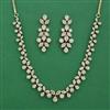 American Diamond Delicate Necklace with Rhodium Plating 2 Tone Plating Mehndi Plating