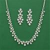 American Diamond Delicate Necklace with Rhodium Plating 2 Tone Plating Mehndi Plating