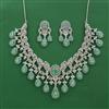 American Diamond Classic Necklace with Rhodium Plating