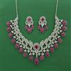 American Diamond Classic Necklace with Rhodium Plating