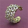American Diamond Adjustable Ring with Rhodium Plating 2 Tone Plating Mehndi Plating