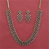 American Diamond Classic Necklace With 2 Tone Plating Mehndi Plating Rhodium Plating
