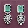 American Diamond Classic Earring with Rhodium Plating