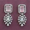 American Diamond Classic Earring with Rhodium Plating