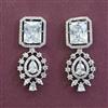 American Diamond Classic Earring with Rhodium Plating