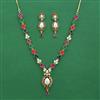 American Diamond Pearl Necklace with Gold Plating