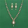 American Diamond Pearl Necklace with Gold Plating