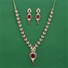 American Diamond Pearl Necklace with Gold Plating