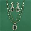 American Diamond Layered Necklace with 2 Tone Plating
