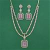 American Diamond Layered Necklace with 2 Tone Plating