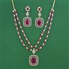 American Diamond Layered Necklace with 2 Tone Plating