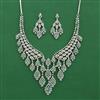 American Diamond Classic Necklace with Rhodium Plating