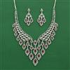American Diamond Classic Necklace with Rhodium Plating