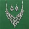 American Diamond Classic Necklace with Rhodium Plating
