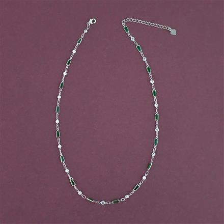American Diamond Delicate Chain with Rhodium Plating