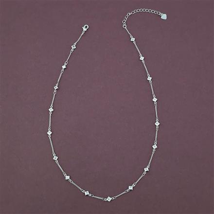 American Diamond Delicate Chain with Rhodium Plating Gold Plating