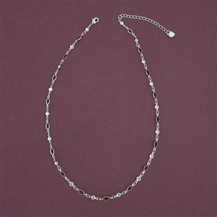 American Diamond Delicate Chain with Rhodium Plating