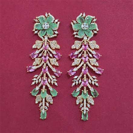 American Diamond Long Earring with Carat Plating