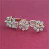 American Diamond Adjustable Ring with Rhodium Plating 2 Tone Plating Mehndi Plating