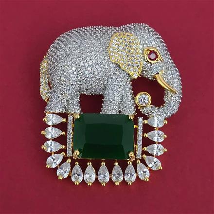 American Diamond Classic Brooch with 2 Tone Plating