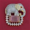 American Diamond Classic Brooch with 2 Tone Plating