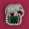 American Diamond Classic Brooch with Mehndi Plating